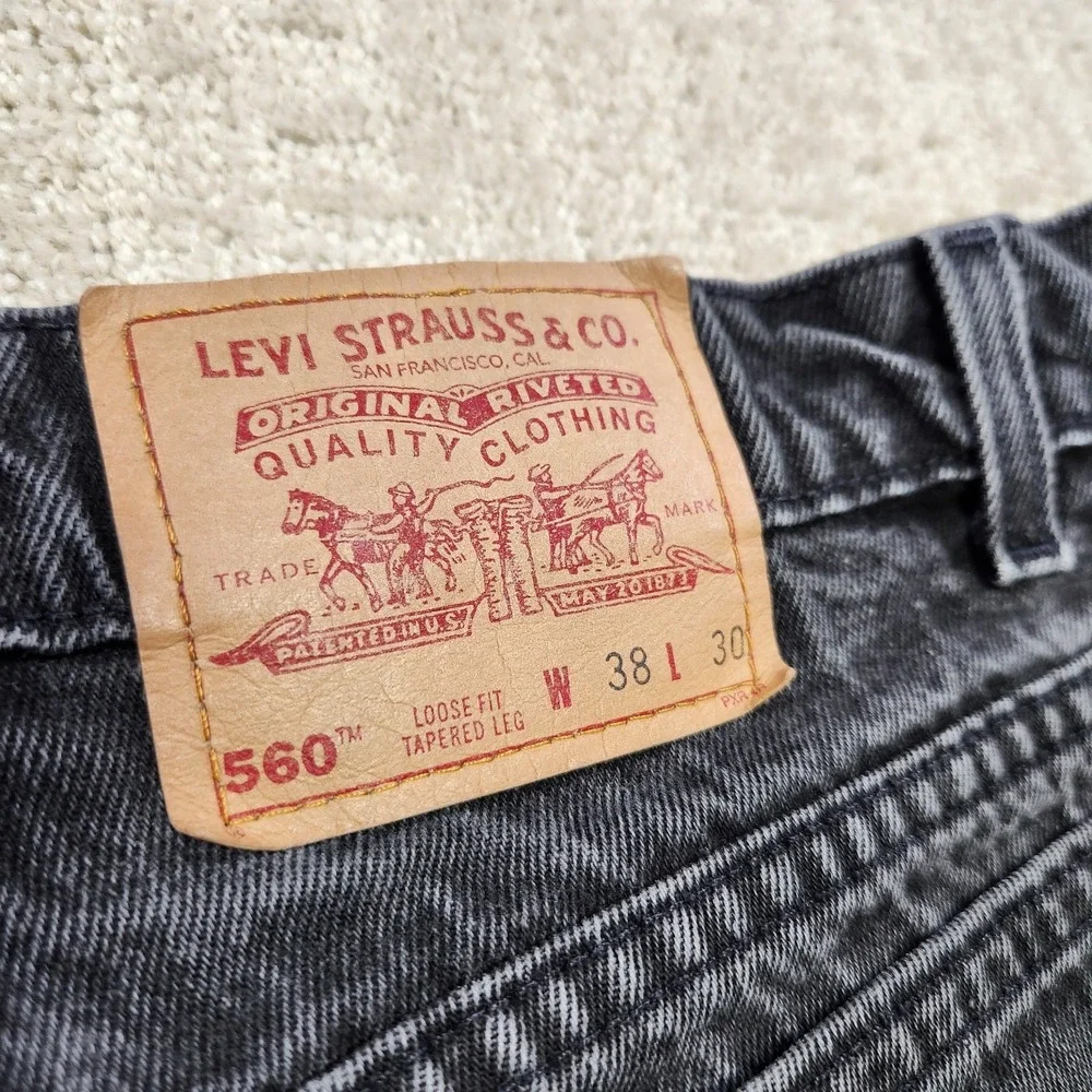 Vintage Levis 560 Jeans Men 36x30  *READ Black Denim Relaxed Taper Baggy Dad USA